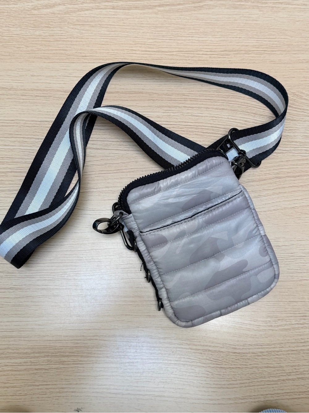 Think Royln Gray Camo Crossbody Purse